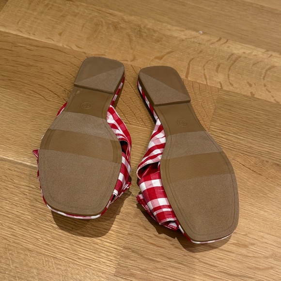 a new day Red Gingham Bow Sandals - Picture 2 of 2